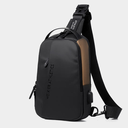 Waterproof Sling Bag for Men – Multi-Functional Chest Bag with USB Charging Port for Hiking, Cycling, and Travel