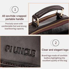 Casual Vintage Genuine Leather Crossbody Bag for Men – Adjustable Strap and Multiple Pockets