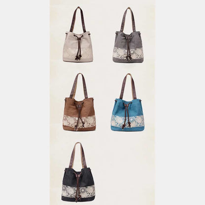 Shoulder Bag for Women – Casual Large Capacity Printed Canvas Shopping Handbag