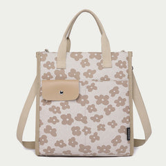 Floral Crossbody Tote Bag – Cute Nylon Shoulder Purse for Office & Daily Use