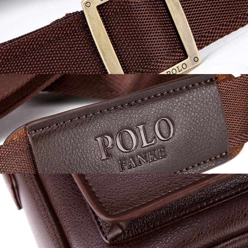 Men's Leather Crossbody Messenger Shoulder Bag for Work & Business – Small PU Leather Satchel