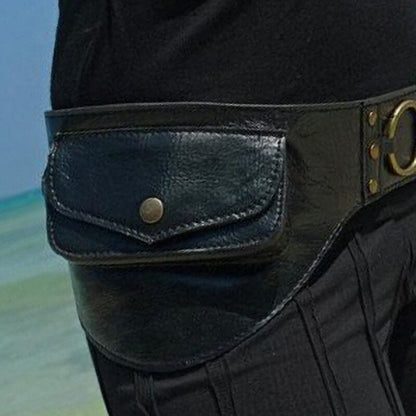 Medieval Unisex Boho Leather Utility Belt Bag - Waist Bag & Phone Pouch - VOTVO