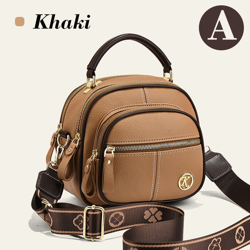 Classic Multifunctional Compartments Adjustable Wide Shoulder Strap PU Leather Crossbody Bag - VOTVO
