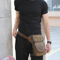 Men’s Retro Canvas Leg Bag – Outdoor Sports Crossbody with Adjustable Strap - VOTVO
