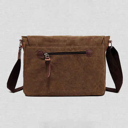 Borsa a tracolla in tela da uomo – Borsa a tracolla vintage multitasche