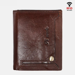 Anti-Theft Multi-Slot Small Wallet for Men – Genuine Leather, Secure & Compact Design