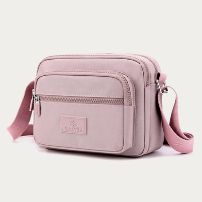 4-Zip Crossbody Bag – Lightweight Nylon Purse for Women