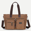 Multi - Pocket Canvas Tote Handbag for Women & Men – Retro Laptop Bag with Adjustable Straps - VOTVO