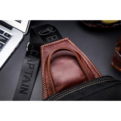 Genuine Leather Casual Sling Bag for Men - Fashionable Crossbody Shoulder Chest Bag