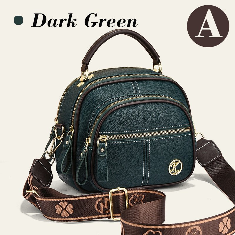 Classic Multifunctional Compartments Adjustable Wide Shoulder Strap PU Leather Crossbody Bag - VOTVO