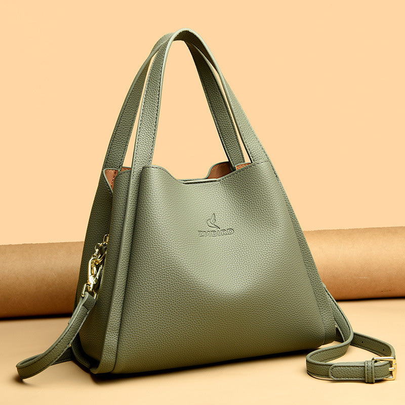 Embossed Soft Leather Handbag – Stylish, Versatile & Timeless Design