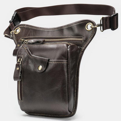 Genuine Leather Retro Sport Waist Bag – Classic Style Meets Practical Functionality