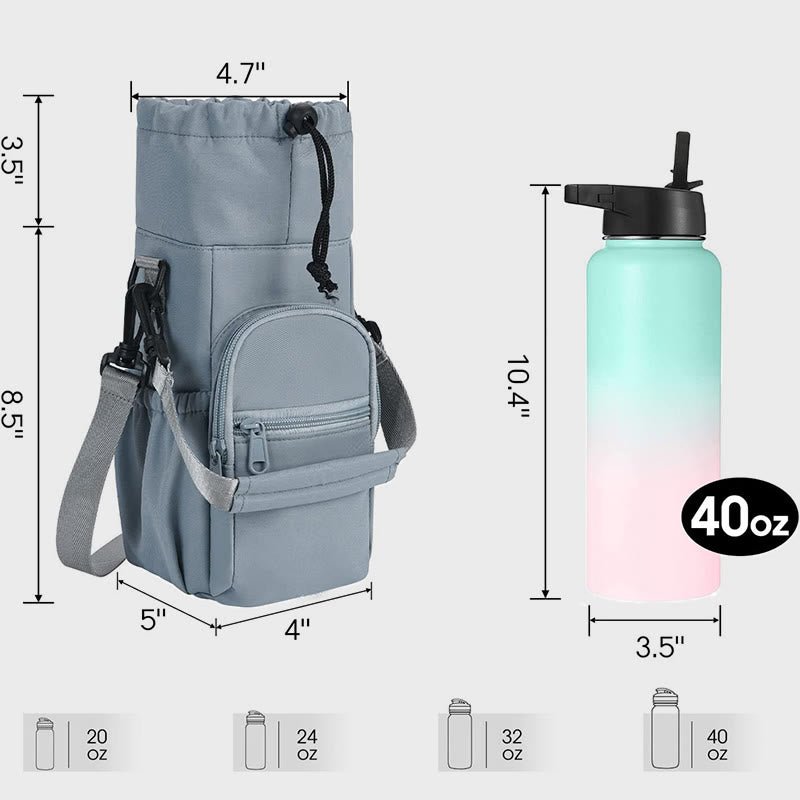 Water Bottle Carrying Case for Outing Sports – Crossbody Canvas Bag - VOTVO