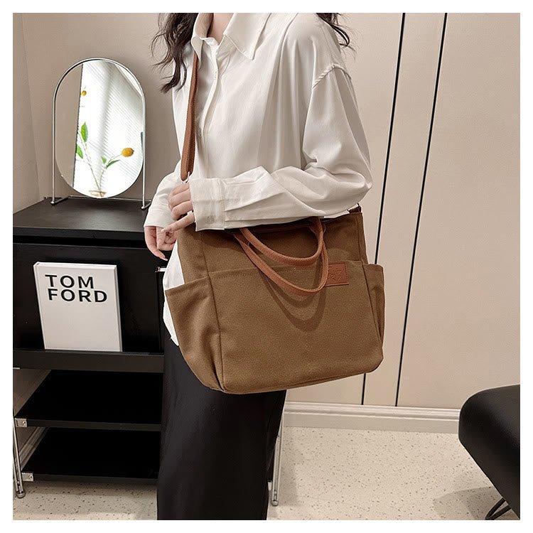Simple Tote Bag for Women – Daily Portable Canvas Crossbody Bag - VOTVO