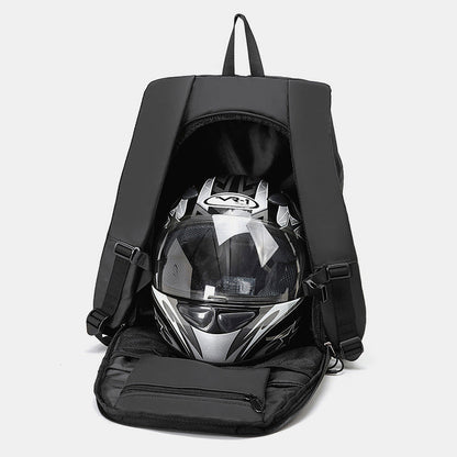 Large Capacity Waterproof Motorcycle Helmet Backpack – Reflective Riding Gear for Men