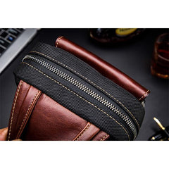 Genuine Leather Casual Sling Bag for Men - Fashionable Crossbody Shoulder Chest Bag