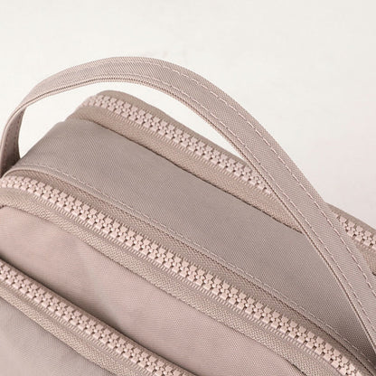 Small Nylon Crossbody Bag for Women – Triple Compartment Travel Purse