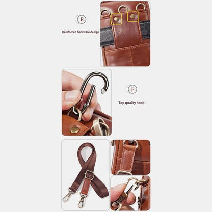 Genuine Leather Waist Bag – Multifunctional Messenger & Shoulder Bag for Men - VOTVO