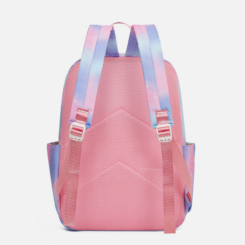 3Pcs Tie-Dye Girls Backpack Set – Canvas School Bookbag, Lunch Bag & Pencil Case for Students, Women, and Teens