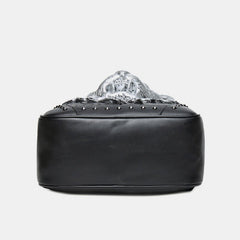 3D Animal Head Studded Leather Backpack – Cool Laptop College Bookbag - VOTVO