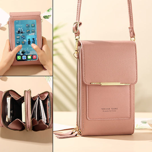 Lightweight Leather Phone Purse - Mini Crossbody Shoulder Bag & Cell Phone Pouch for Women