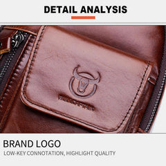 Genuine Leather Sling Chest Bag with Earphone Hole – Stylish & Practical Crossbody Shoulder Bag - VOTVO