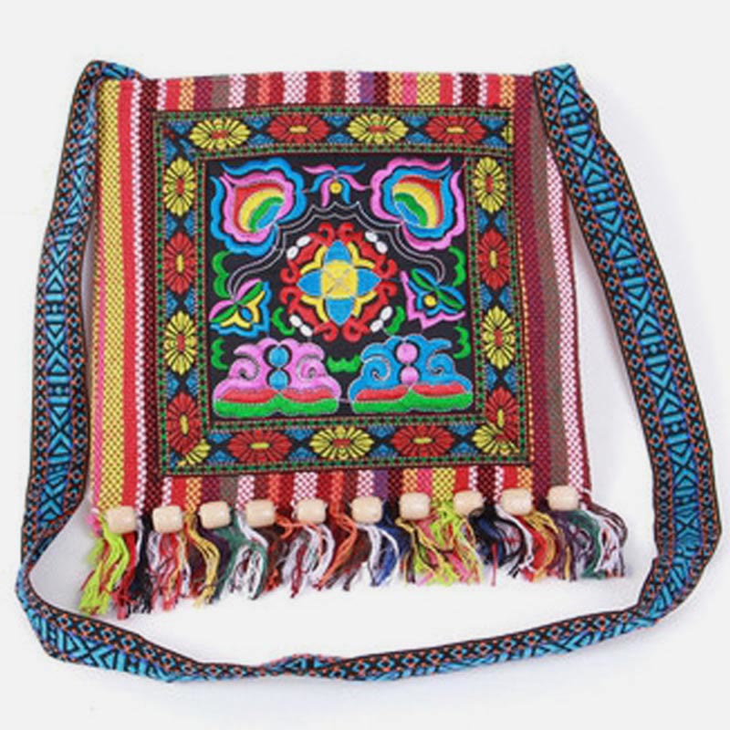 Folk Custom Shoulder Bag for Women – Vintage Embroidery Canvas Crossbody Bag