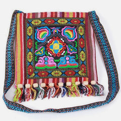 Folk Custom Shoulder Bag for Women – Vintage Embroidery Canvas Crossbody Bag