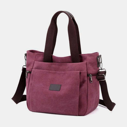 Multi-Pocket Canvas Handbag for Women - Durable, Roomy Shoulder Tote & Crossbody Bag