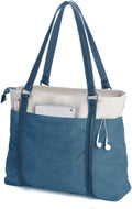 Women Laptop Tote Bag for Work – Lightweight Splice Canvas 15.6 Inch Handbag Purse