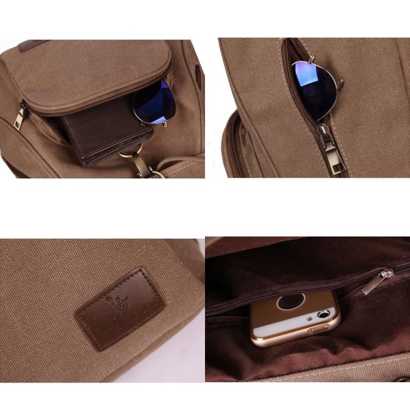 Canvas Backpack for Women & Girls – Vintage Drawstring School & Travel Rucksack