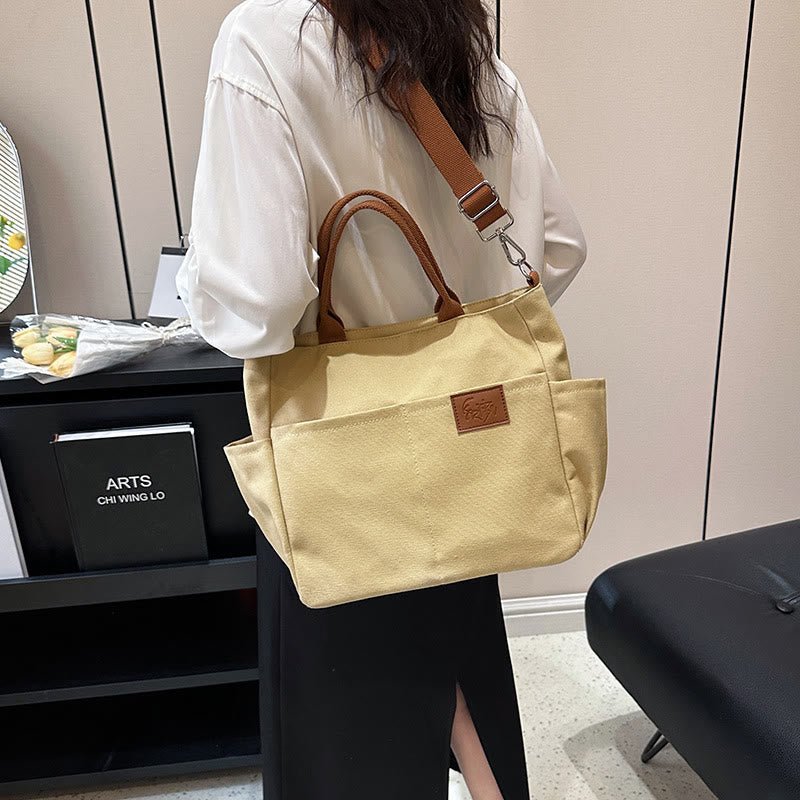 Simple Tote Bag for Women – Daily Portable Canvas Crossbody Bag - VOTVO