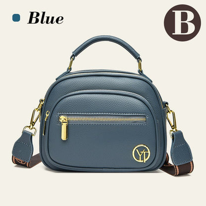 Classic Multifunctional Compartments Adjustable Wide Shoulder Strap PU Leather Crossbody Bag - VOTVO