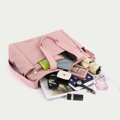 Minimalistic Nylon Tote Bag for Women – Large Handbag for School & Fitness