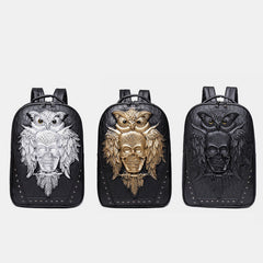 3D Owl Design Laptop Backpack – Waterproof PU Leather College & School Backpack for Travel, Sport, and Daily Use