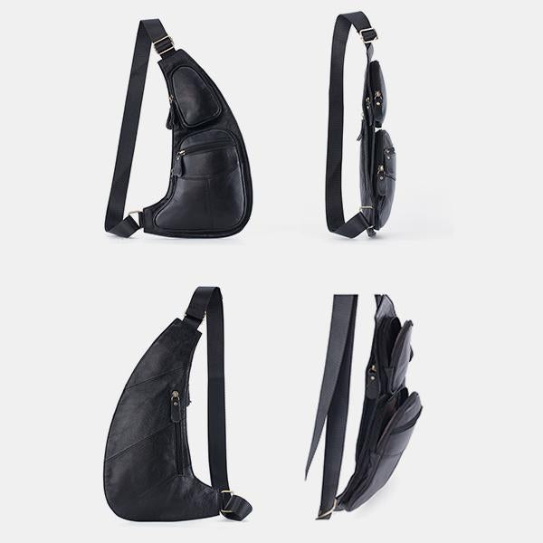 Vintage Genuine Leather Chest Sling Bag – Stylish Messenger Bag for Men