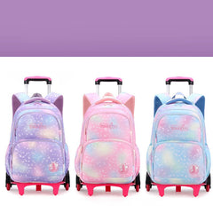 Durable Nylon Rolling Backpack for Kids – School Bag with Wheels, Adjustable Straps - VOTVO