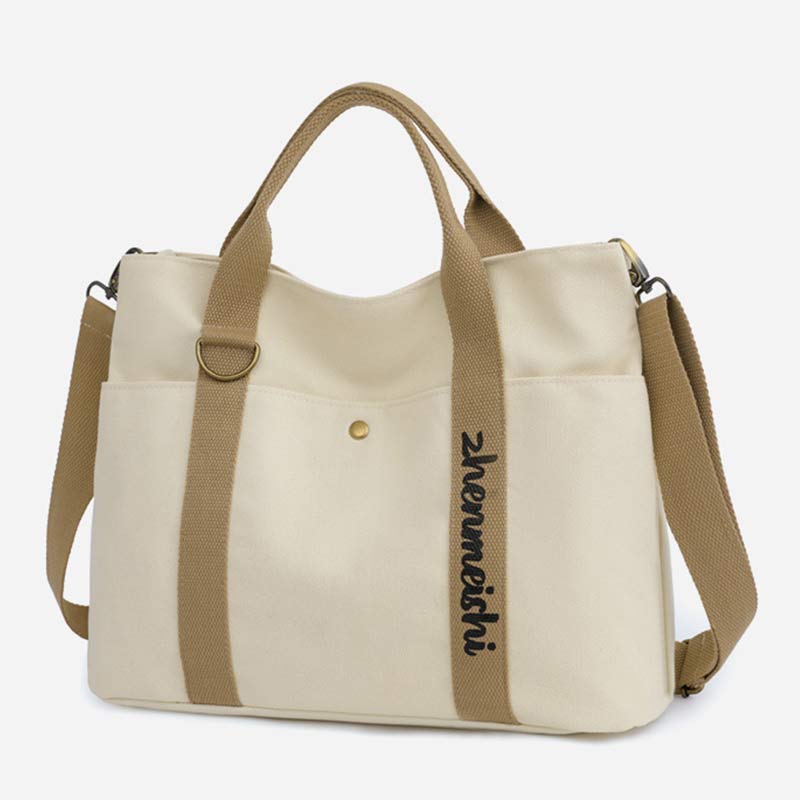 Reusable Canvas Tote Bag – Water-Resistant Crossbody Shoulder Bag