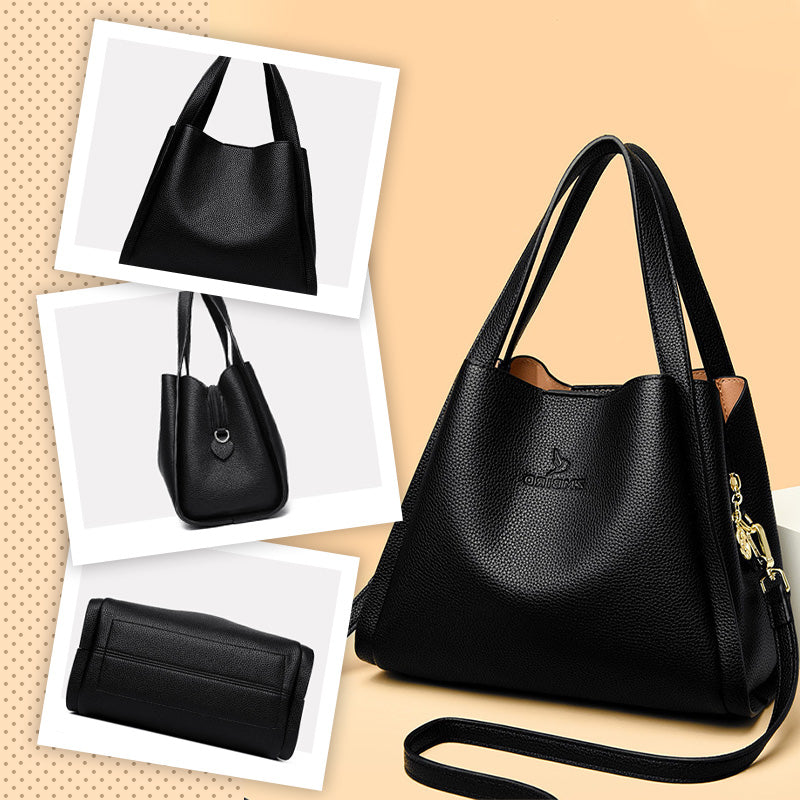 Embossed Soft Leather Handbag – Stylish, Versatile & Timeless Design