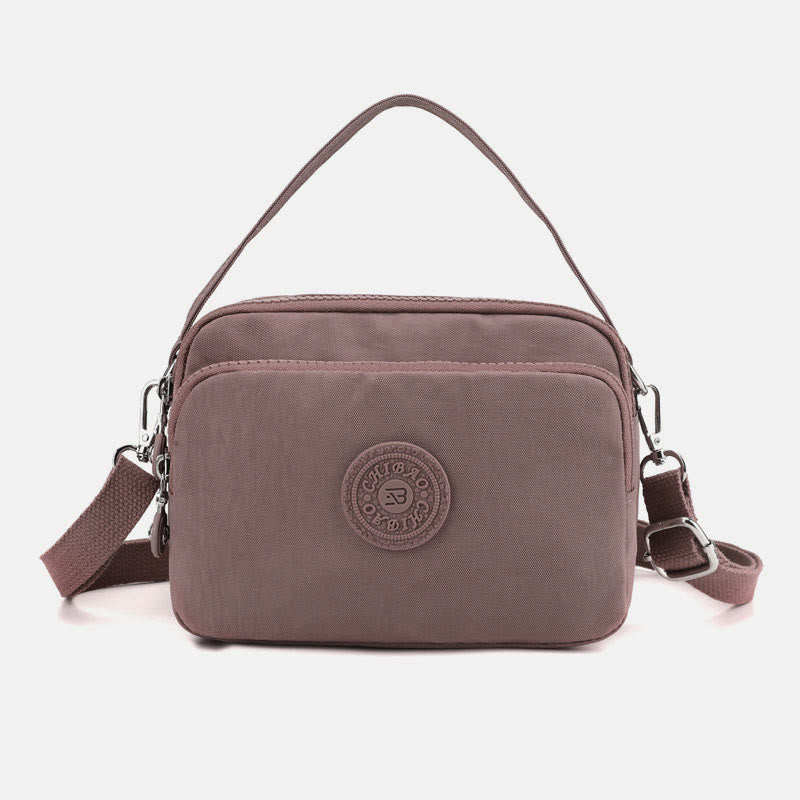 Small Nylon Crossbody Bag for Women – Triple Compartment Travel Purse