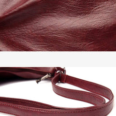 3-Way Use Backpack Multi-Pocket Leather Zip Crossbody Shoulder Bag