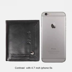 Anti-Theft Multi-Slot Small Wallet for Men – Genuine Leather, Secure & Compact Design