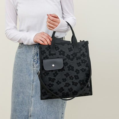 Floral Crossbody Tote Bag – Cute Nylon Shoulder Purse for Office & Daily Use - VOTVO