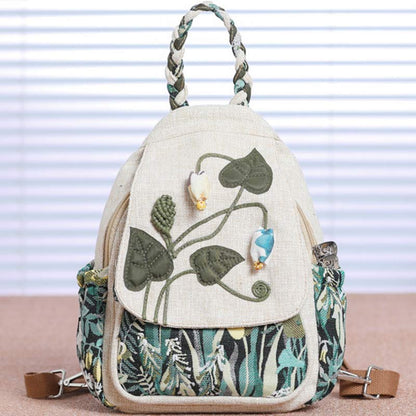 Multifunctional Large Capacity Floral Printed Canvas Backpack | Stylish & Practical for Travel, School, and Daily Use - VOTVO