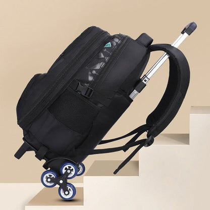 Rolling Wheels Backpack for Teens & Students – Multifunctional Travel Bookbag with Adjustable Straps - VOTVO