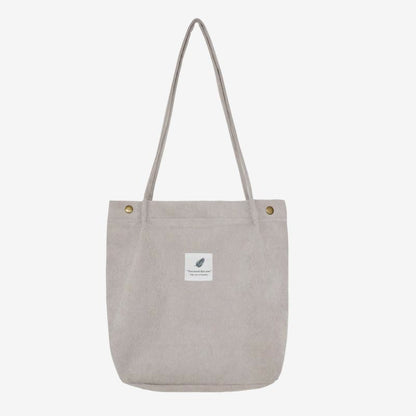 Corduroy Tote Bag for Women – Large Capacity School Shoulder Bag with Magnetic Closure
