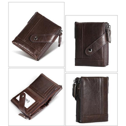Genuine Leather RFID Small Wallet – Compact and Secure