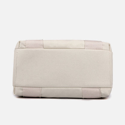Solid Color Small Tote Triple Compartment Large Crossbody Canvas Purse - VOTVO