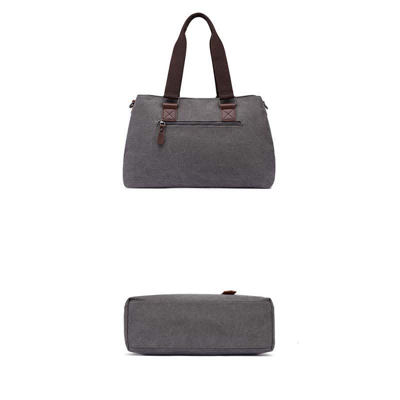 Triple Compartment Canvas Tote Handbag | Multifunction Casual Crossbody Shoulder Purse