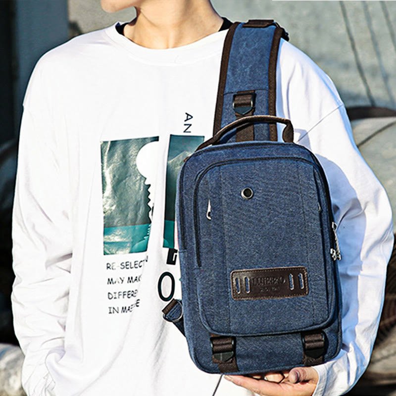 Men's Retro Sling Bag – Outdoor Casual Crossbody Chest Bag for Travel & Sport - VOTVO